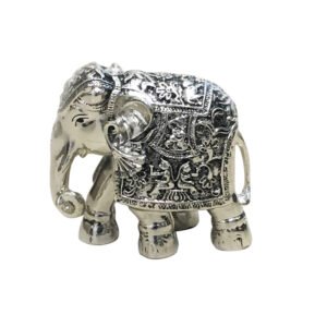Best Silver Elephant Gift, trunk down Antique finish 4″ – Resin Silver