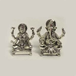 Silver Laxmi Ganesh with Price in India | 5 Inch