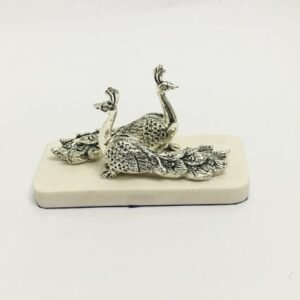 Pair of Silver Peacock Statue – Just Graceful